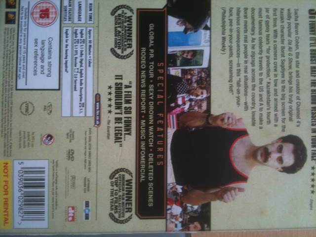 Borat DVD movie collectible [Barcode 5039036029827] - Main Image 2