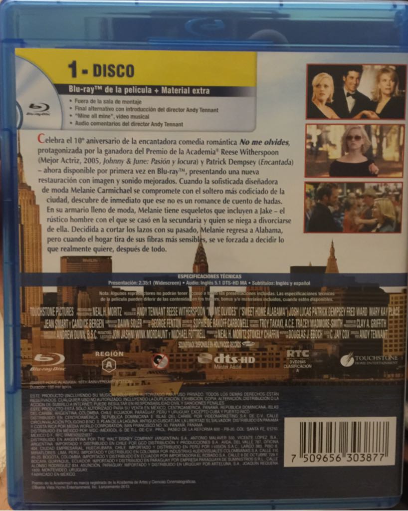 Sweet Home Alabama Blu-ray movie collectible [Barcode 0786936824582] - Main Image 2