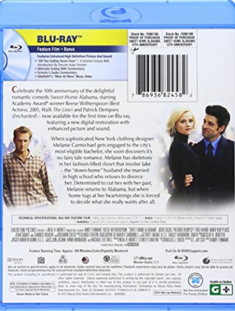 Sweet Home Alabama Blu-ray movie collectible [Barcode 9398585074075] - Main Image 3