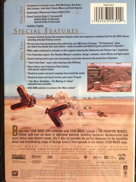 Star Wars I - The Phantom Menace DVD movie collectible [Barcode 024543023920] - Main Image 2