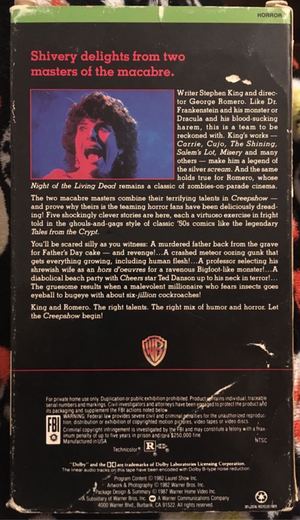 Creepshow VHS movie collectible [Barcode 085391130635] - Main Image 2