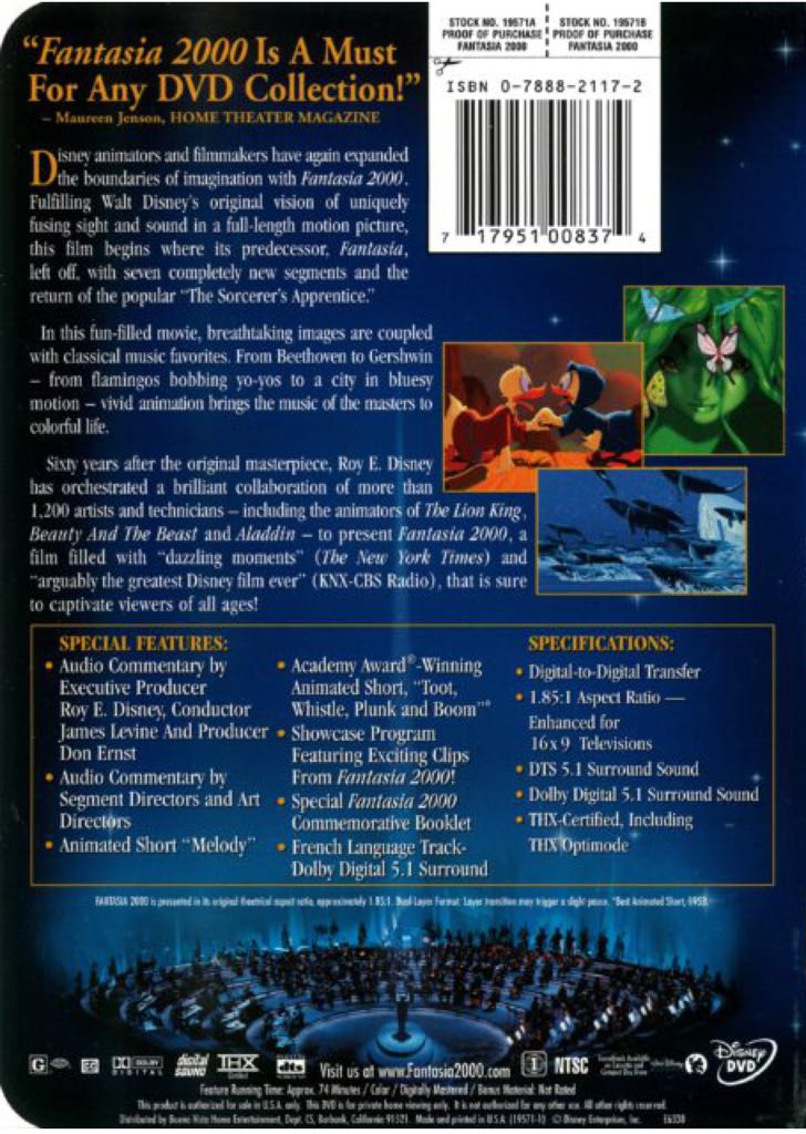 Fantasia 2000 DVD movie collectible [Barcode 3459370470840] - Main Image 2
