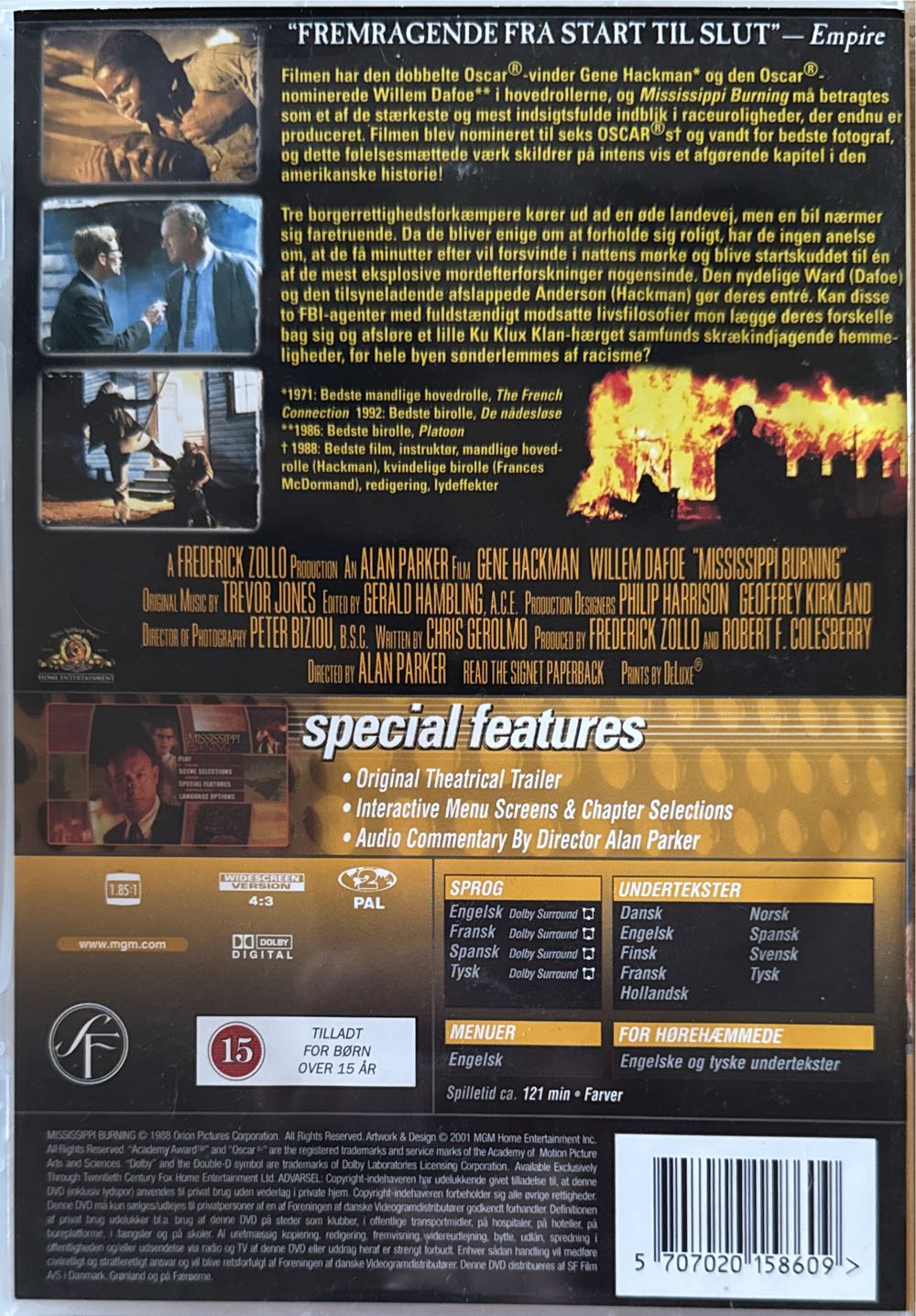 Mississippi Burning DVD movie collectible [Barcode 5707020158609] - Main Image 2