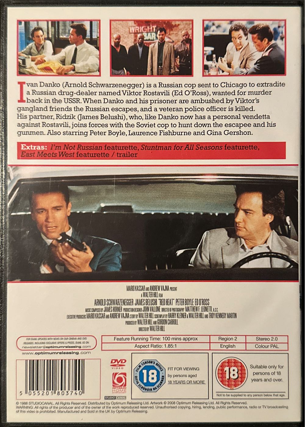 Red Heat DVD movie collectible [Barcode 5055201803740] - Main Image 2