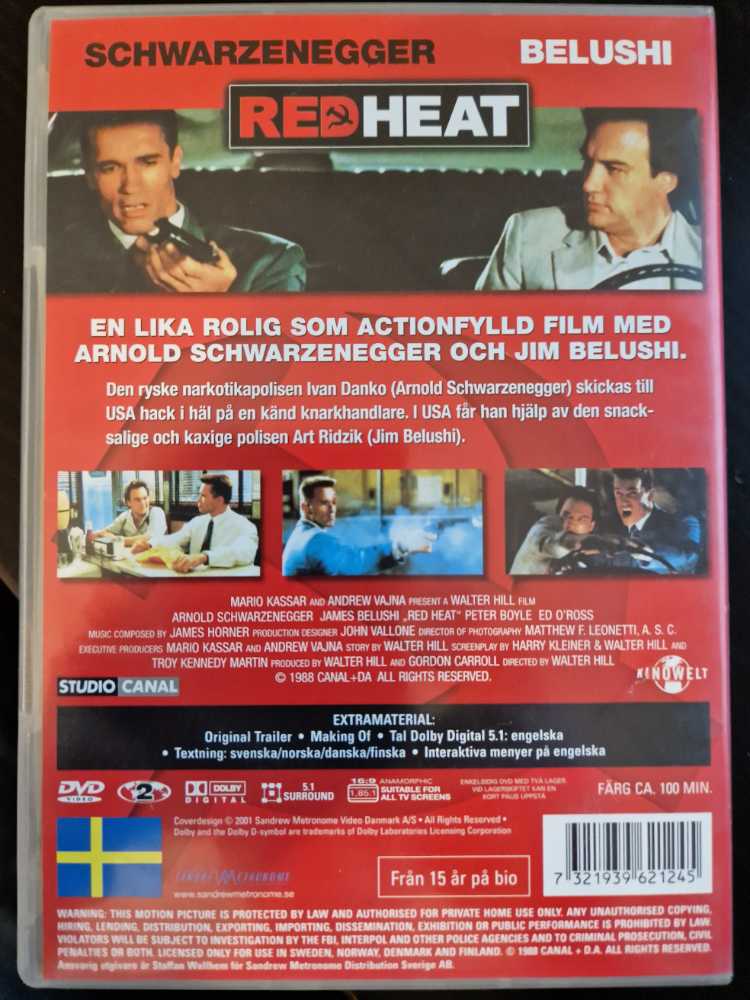 Red Heat DVD movie collectible [Barcode 7321939621245] - Main Image 2