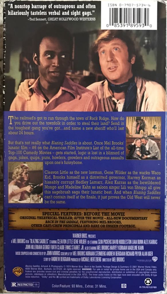 Blazing Saddles DVD movie collectible [Barcode 085391895930] - Main Image 2