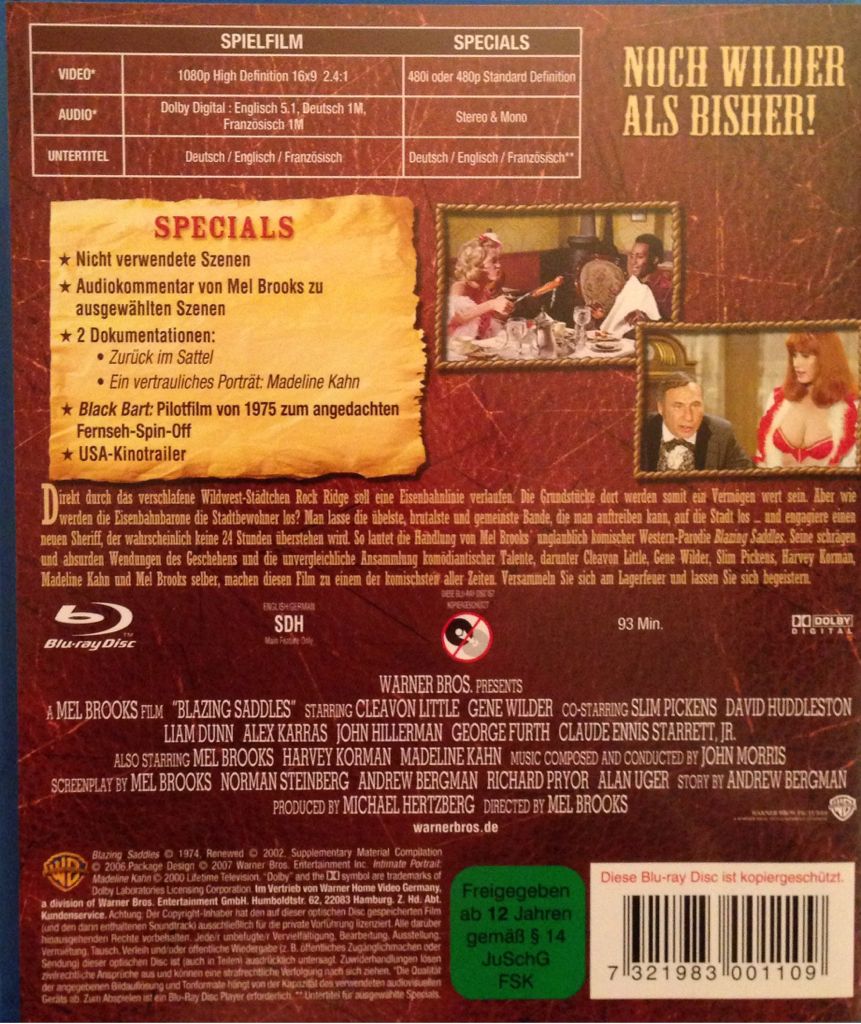 Blazing Saddles Blu-ray movie collectible [Barcode 7321983001109] - Main Image 2