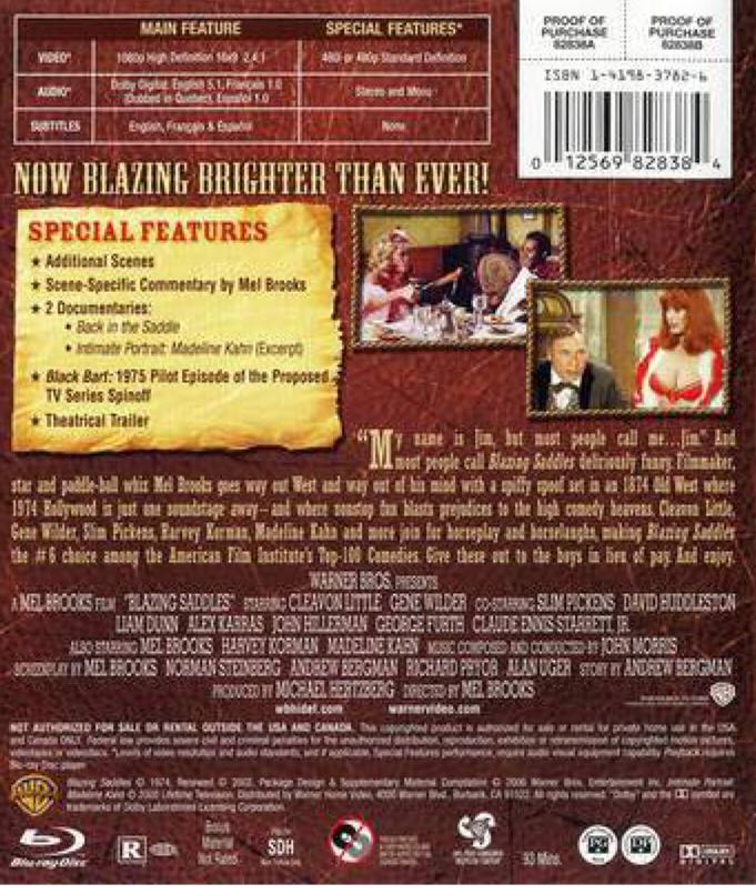 Blazing Saddles Blu-ray movie collectible [Barcode 883929320851] - Main Image 2