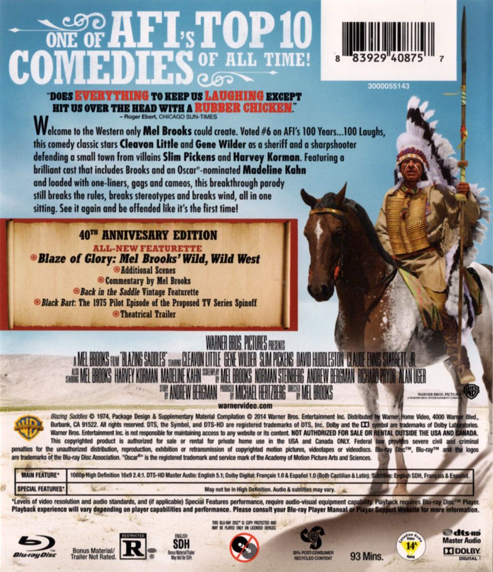 Blazing Saddles Blu-ray movie collectible [Barcode 883929408757] - Main Image 4