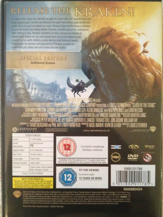 Clash of the Titans DVD-R movie collectible [Barcode 5051892011785] - Main Image 2