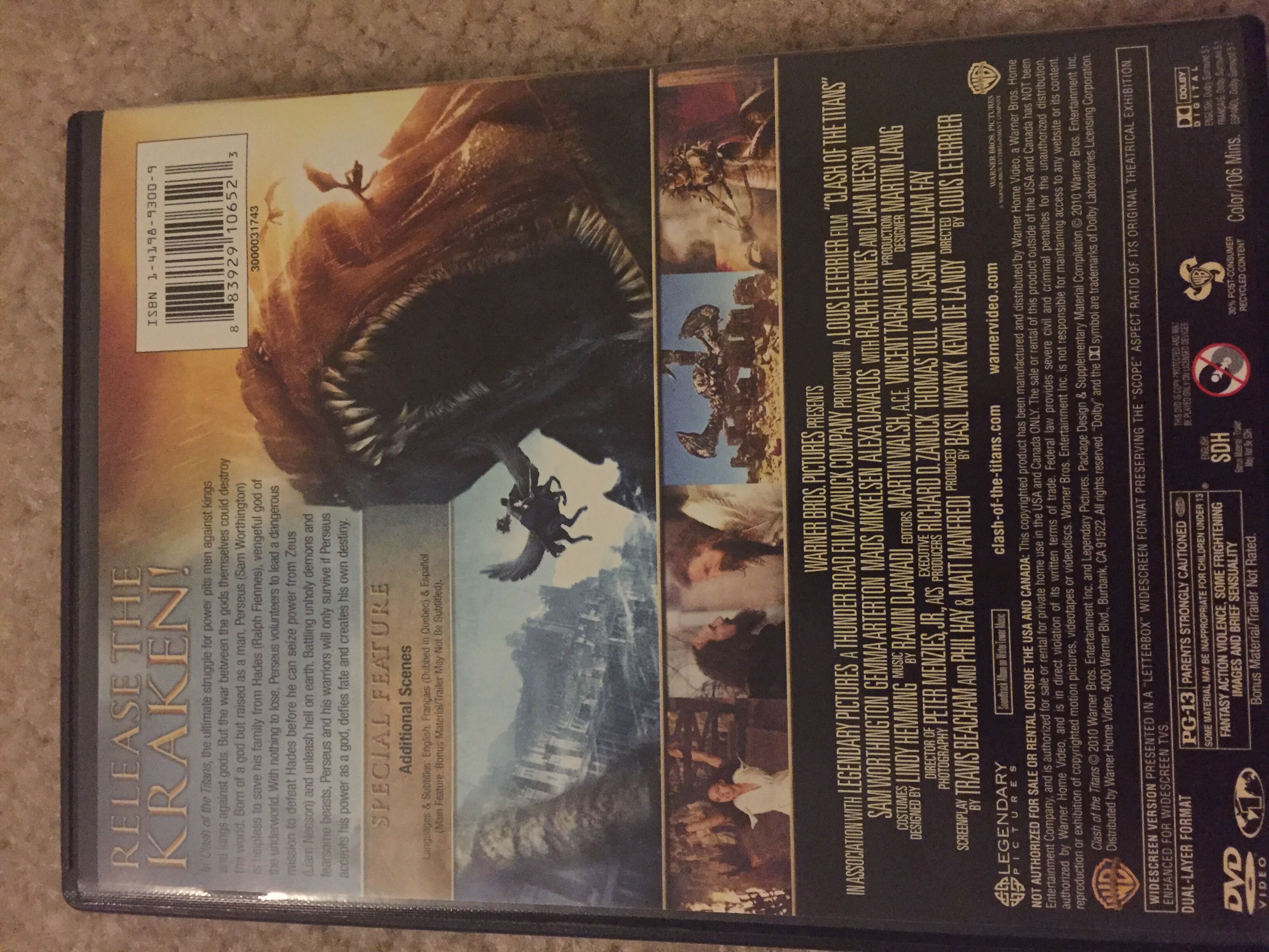 Clash Of The Titans DVD movie collectible [Barcode 883929106523] - Main Image 4