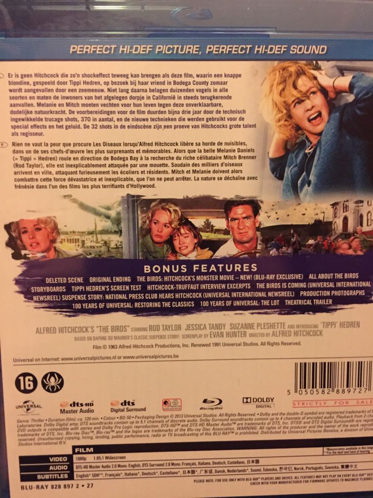 The Birds DVD movie collectible [Barcode 5050582889727] - Main Image 2