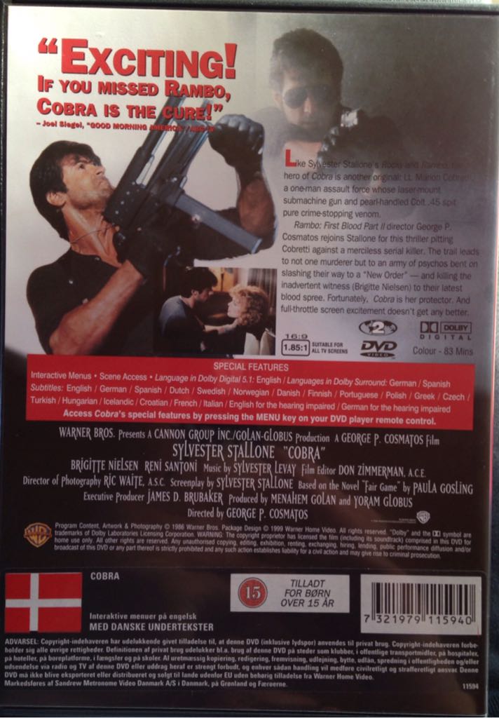 Cobra DVD movie collectible [Barcode 7321979115940] - Main Image 2