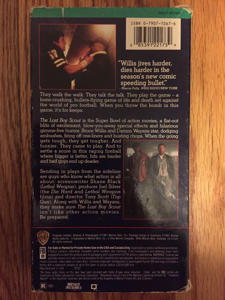 The Last Boy Scout VHS movie collectible [Barcode 085391221739] - Main Image 2