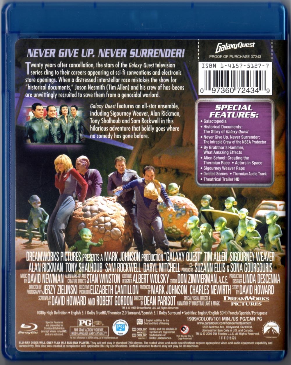 Galaxy Quest Blu-ray movie collectible [Barcode 097360724349] - Main Image 3