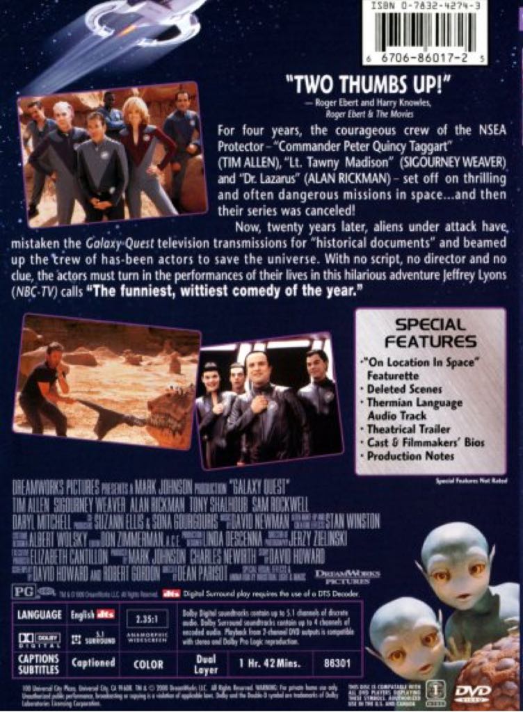 Galaxy Quest DVD movie collectible [Barcode 667068667745] - Main Image 2