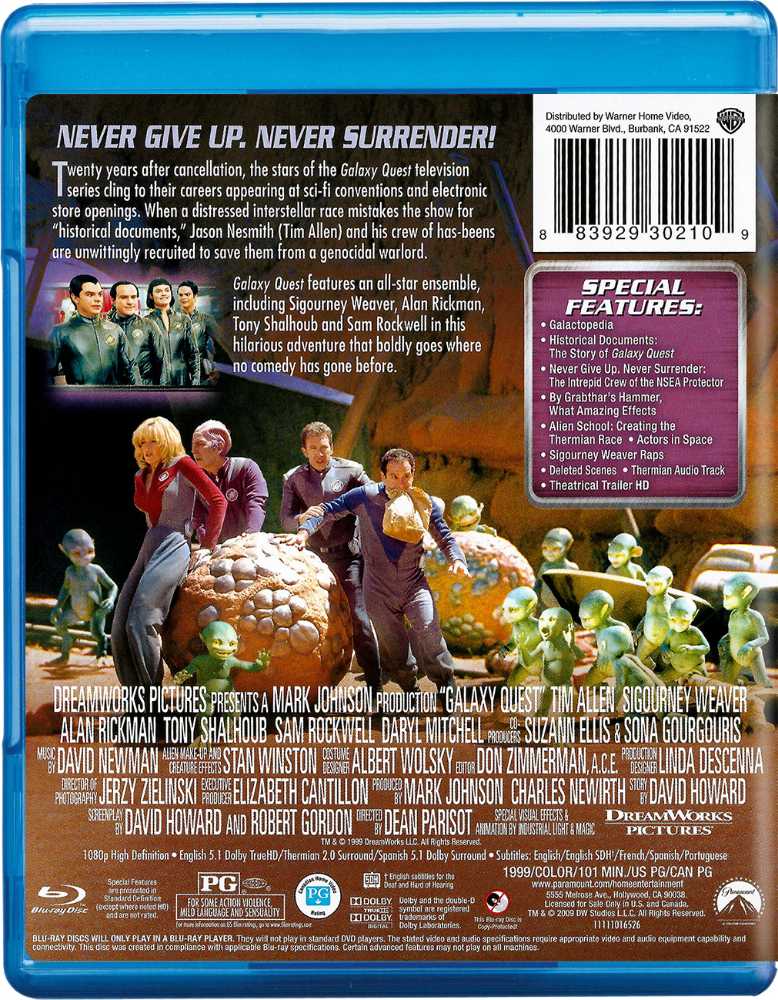 Galaxy Quest Blu-ray movie collectible [Barcode 883929302109] - Main Image 3