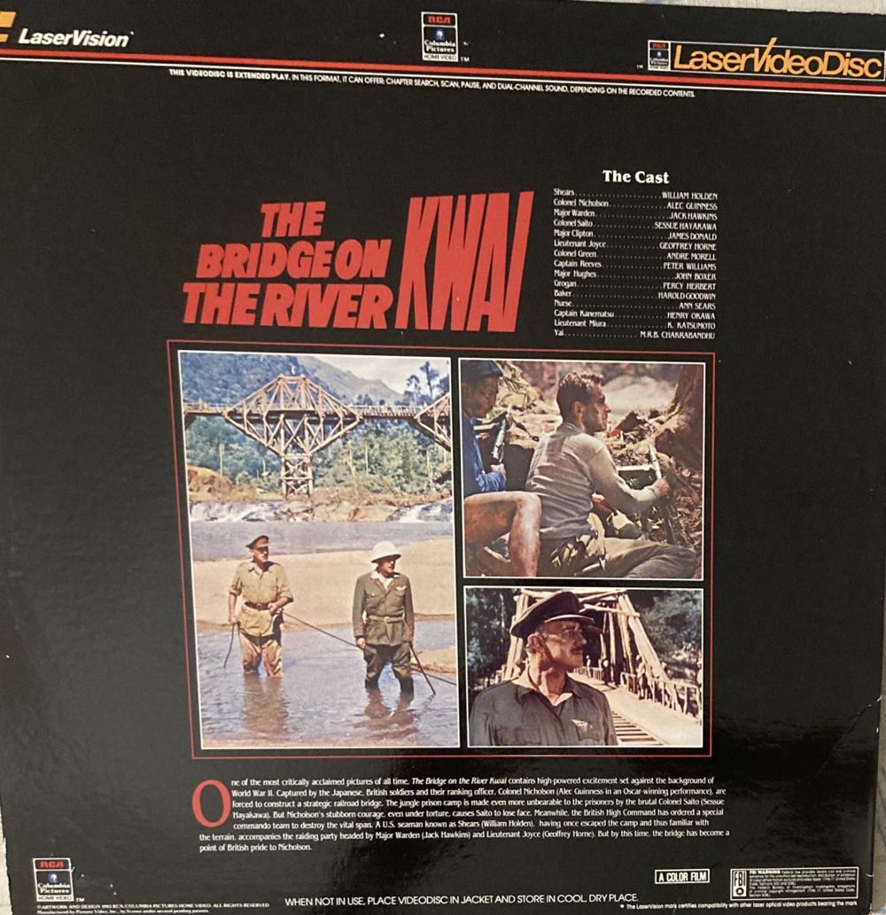 The Bridge on the River Kwai Laser Disc movie collectible [Barcode 043396796164] - Main Image 2