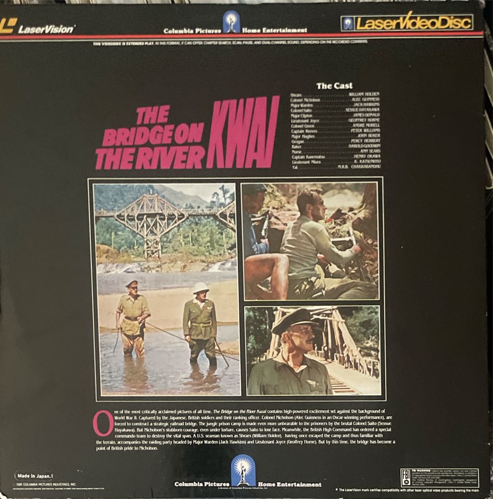 The Bridge on the River Kwai Laser Disc movie collectible [Barcode 4715320110075] - Main Image 2