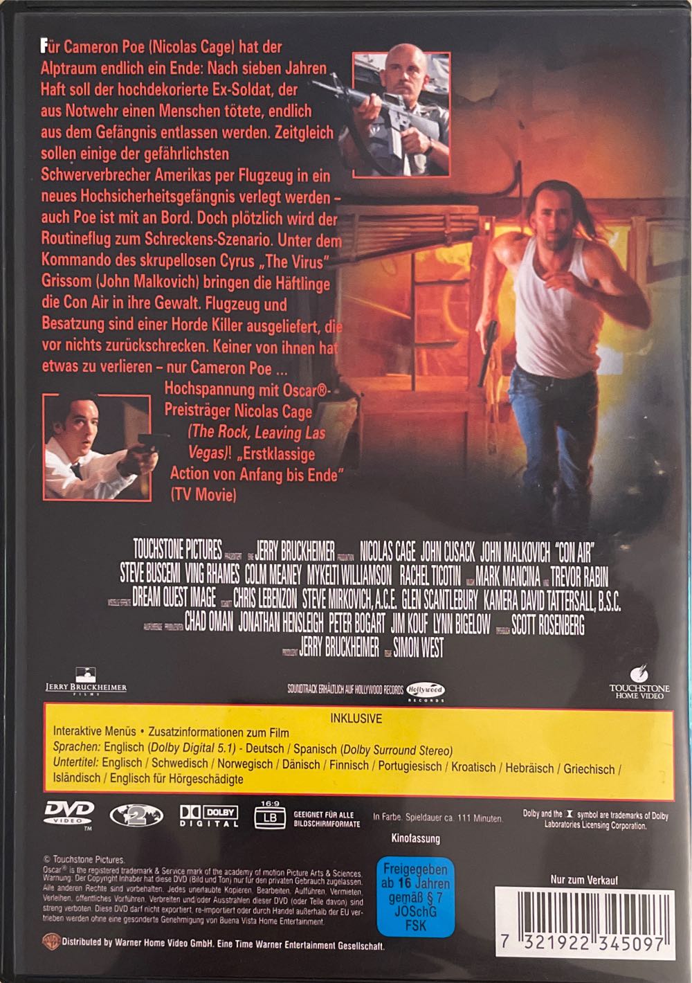 Con Air DVD movie collectible [Barcode 7321922345097] - Main Image 2