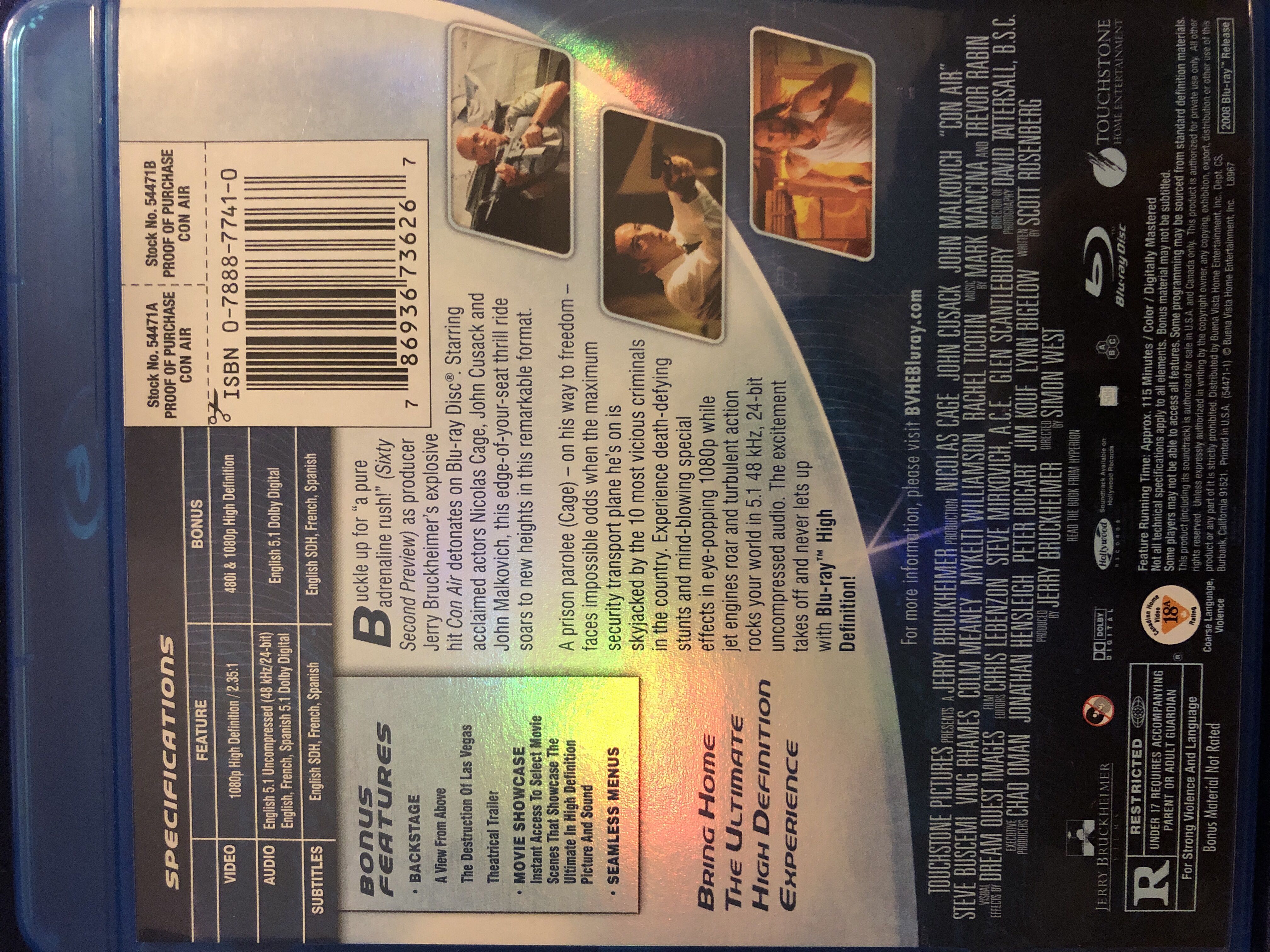 Con Air Blu-ray movie collectible [Barcode 786936736267] - Main Image 3