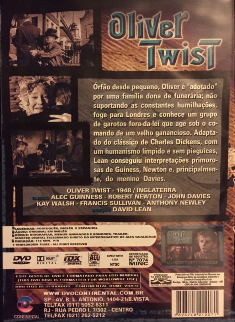Oliver Twist DVD movie collectible [Barcode 037429128121] - Main Image 2