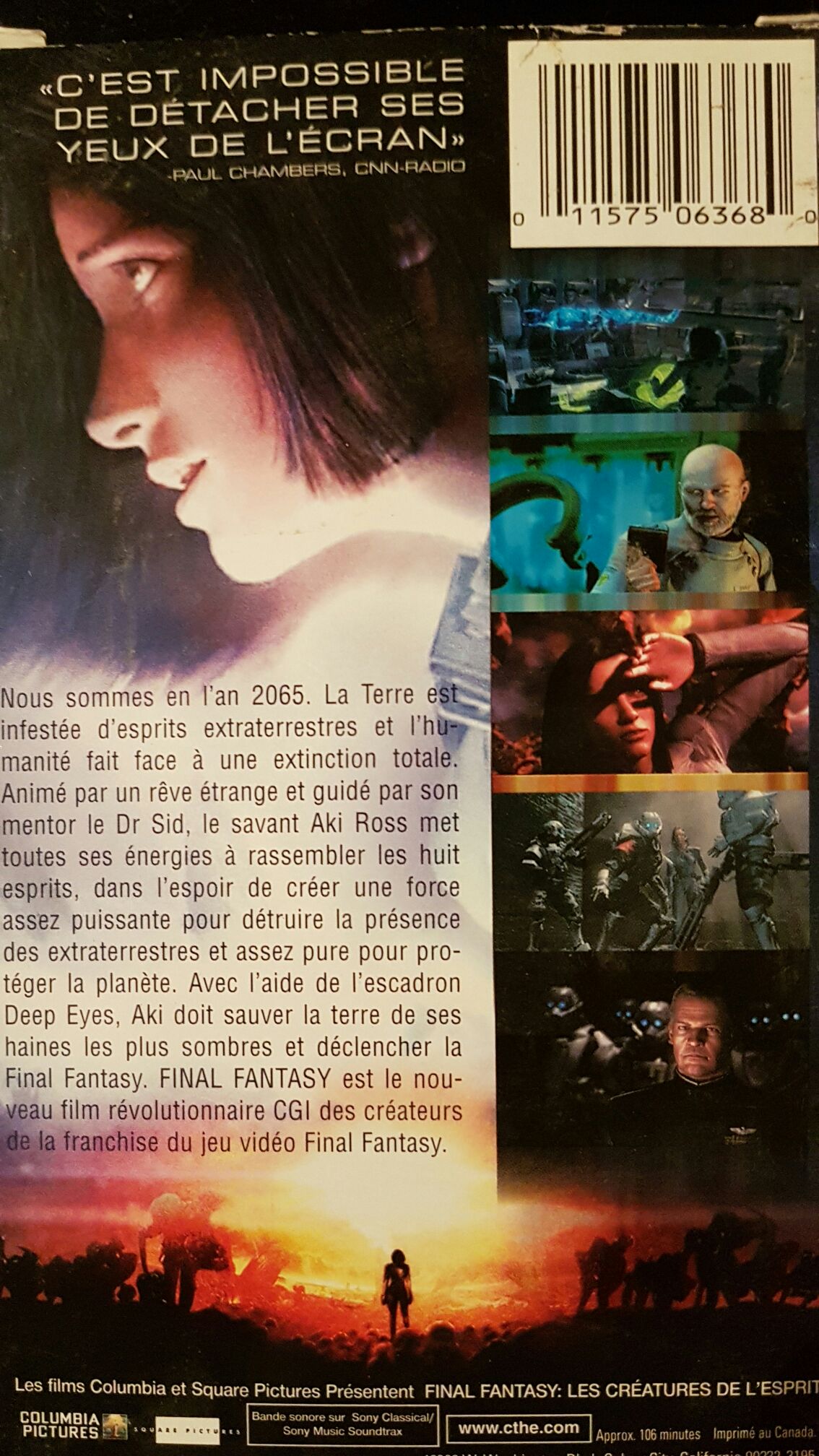 Final Fantasy: The Spirits Within VHS movie collectible [Barcode 043396063686] - Main Image 2