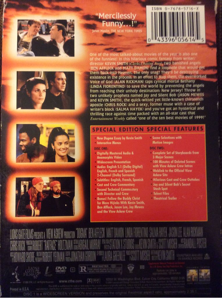 Dogma DVD movie collectible [Barcode 043396056145] - Main Image 2