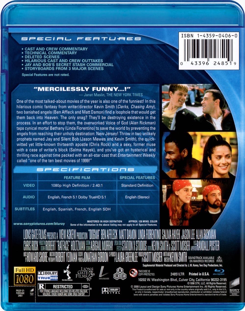 Dogma Blu-ray movie collectible [Barcode 057373200933] - Main Image 4