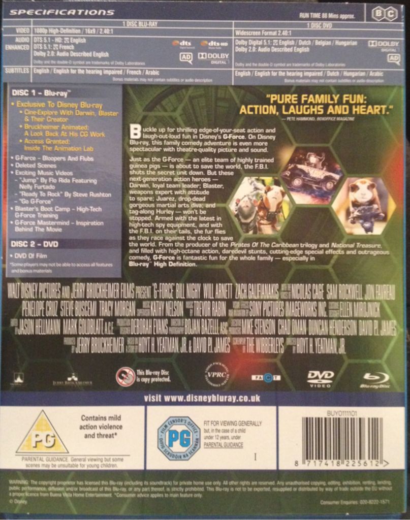 G-Force Blu-ray movie collectible [Barcode 8717418225612] - Main Image 2