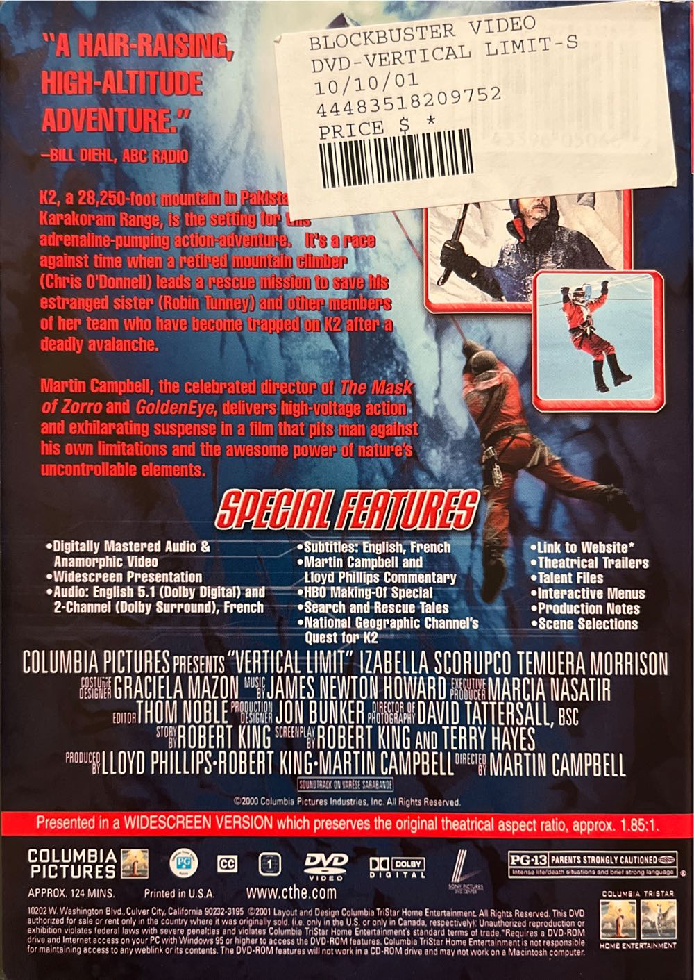 Vertical Limit DVD movie collectible [Barcode 5051160126517] - Main Image 2