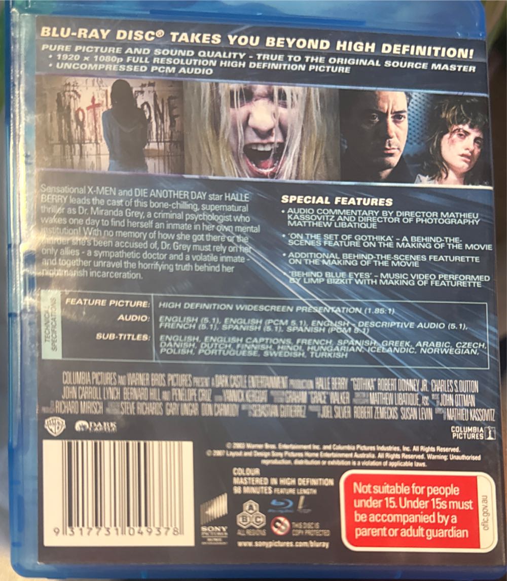 Gothika Blu-ray movie collectible [Barcode 9317731049378] - Main Image 2