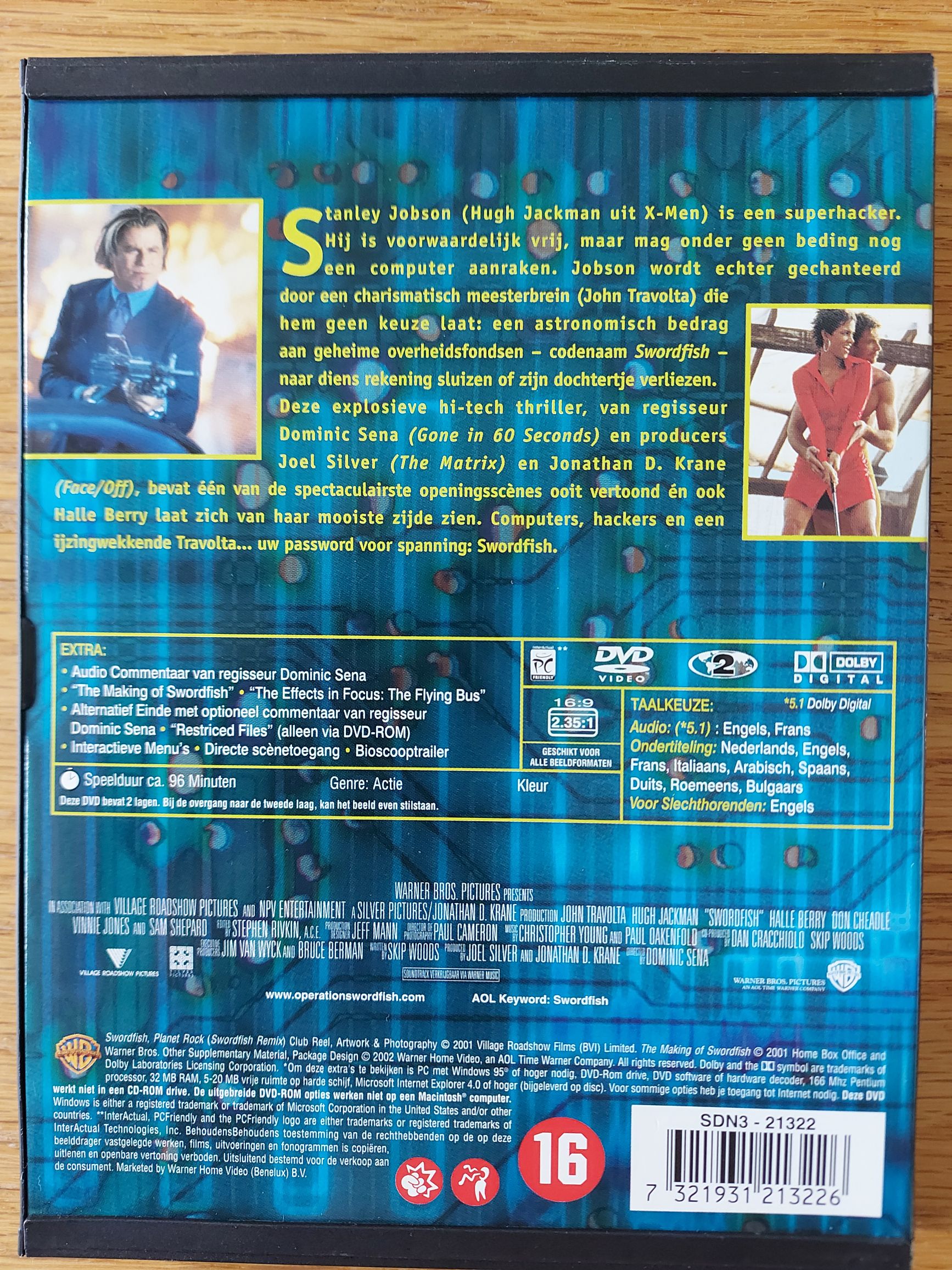 Swordfish DVD movie collectible [Barcode 7321931213226] - Main Image 2