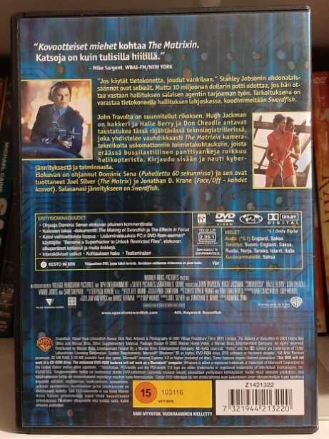 Swordfish DVD movie collectible [Barcode 7321944213220] - Main Image 2