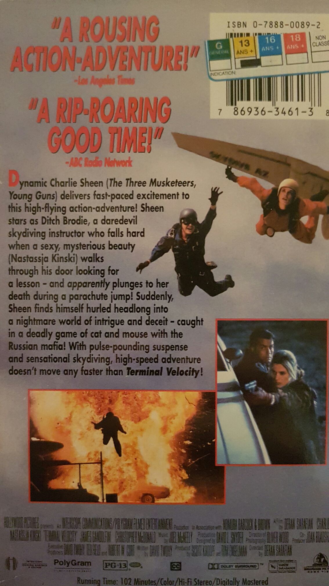 Terminal Velocity (1994) VHS movie collectible [Barcode 786936346138] - Main Image 2
