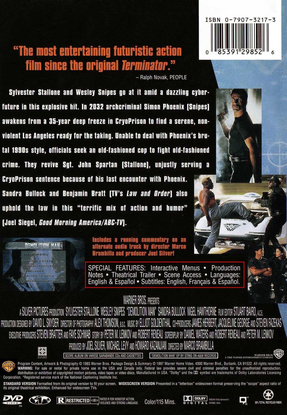 Demolition Man Digital Copy movie collectible [Barcode 7321944129859] - Main Image 2