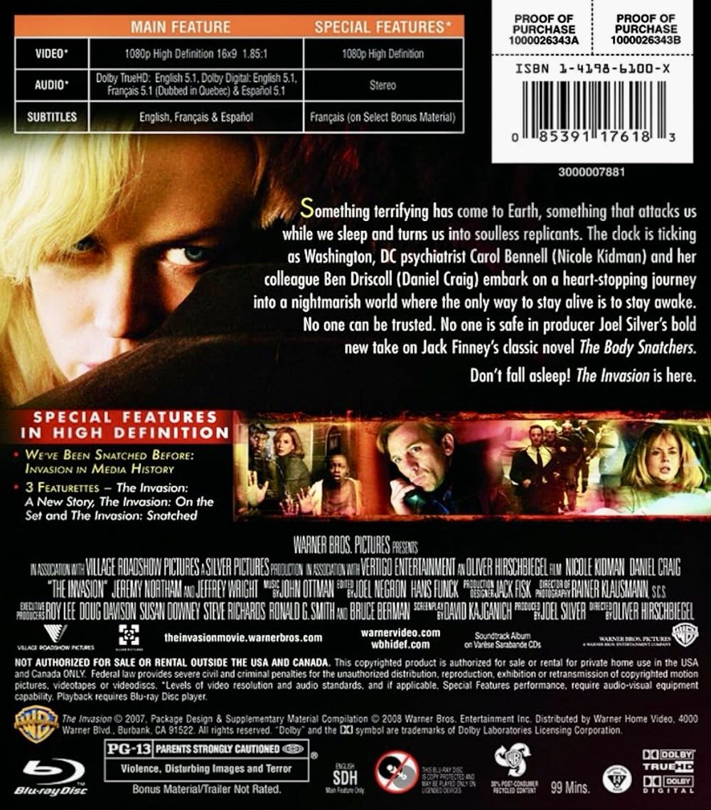 The Invasion Blu-ray movie collectible [Barcode 085391176183] - Main Image 4