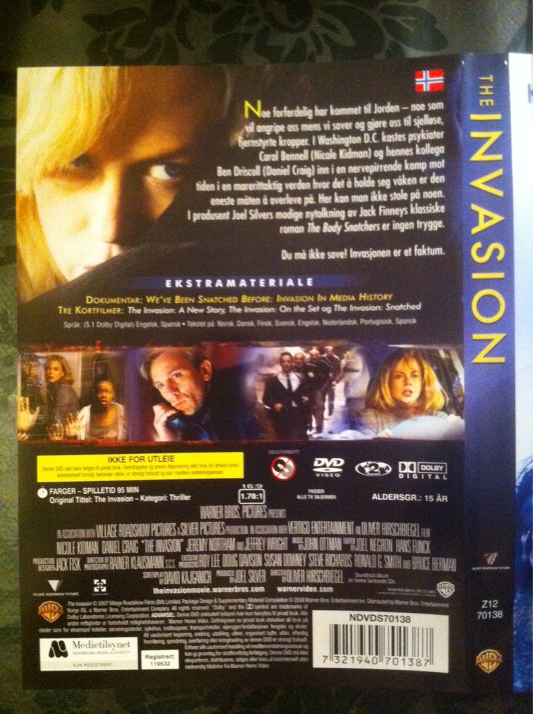The Invasion DVD movie collectible [Barcode 7321940701387] - Main Image 2