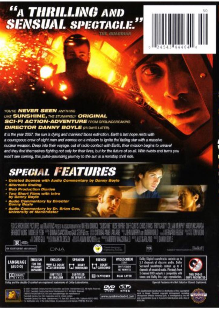Sunshine Blu-ray movie collectible [Barcode 024543444602] - Main Image 2