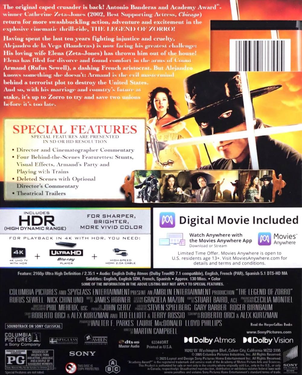 The Legend of Zorro Blu-ray movie collectible [Barcode 8013123026484] - Main Image 2