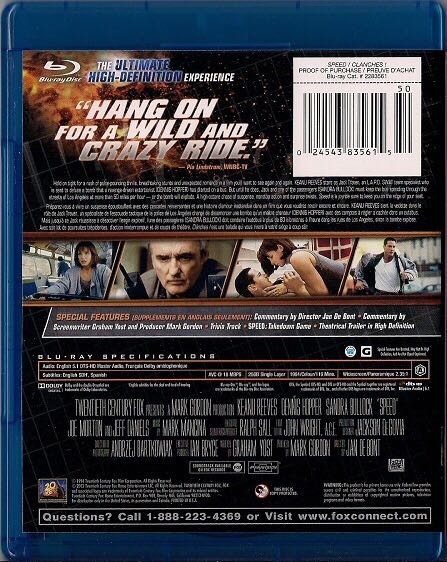 Speed - 1994 Digital Copy movie collectible [Barcode 024543835615] - Main Image 2
