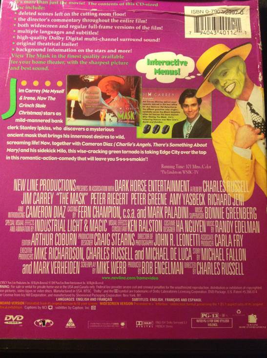 The Mask DVD movie collectible [Barcode 794043401121] - Main Image 2