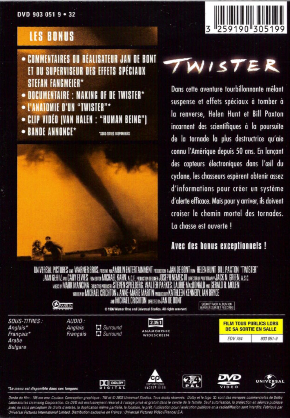 Twister DVD movie collectible [Barcode 3259190694729] - Main Image 2