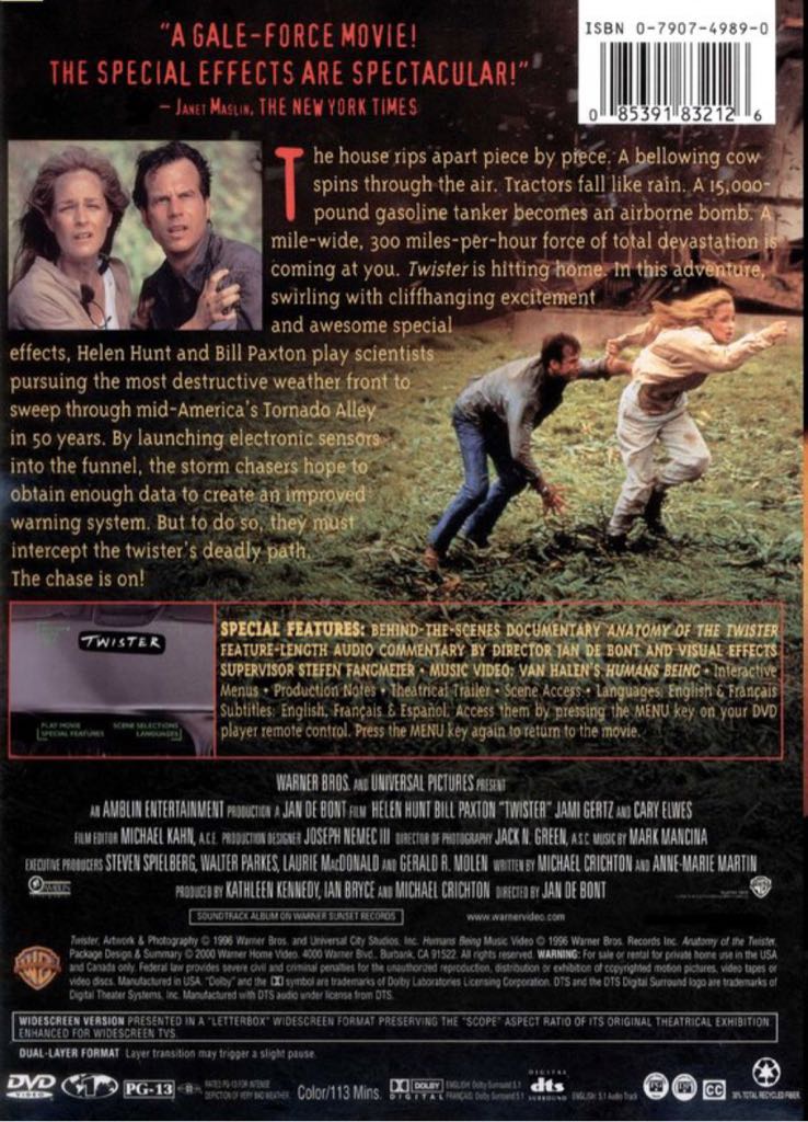 Twister DVD movie collectible [Barcode 5050582837421] - Main Image 2