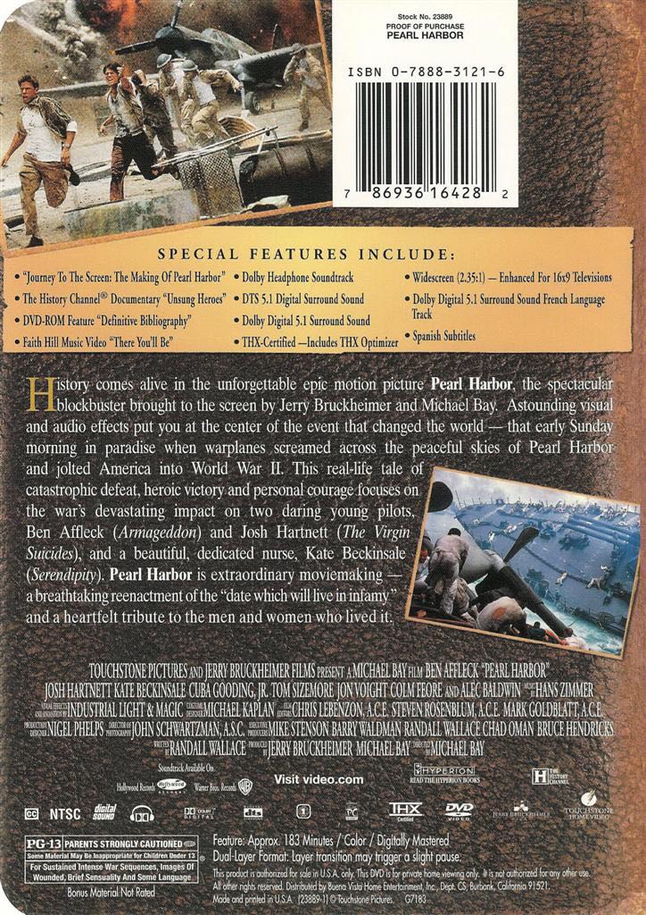@DVD BEN AFFLECK Pearl Harbor(2001) DVD movie collectible [Barcode 0786936164282] - Main Image 2