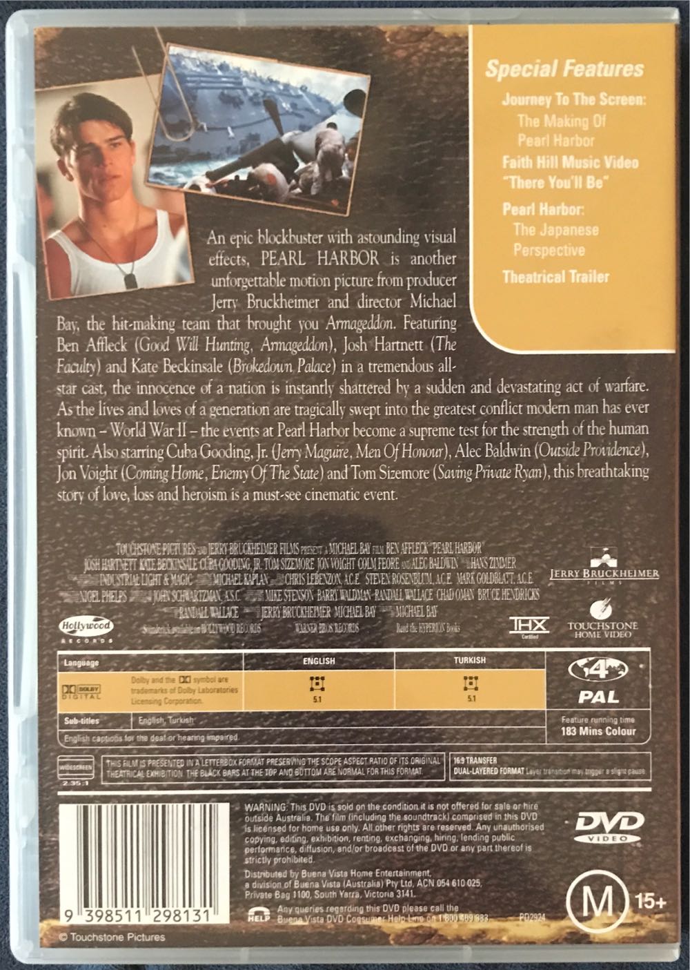 Pearl Harbor DVD movie collectible [Barcode 9398511298131] - Main Image 2