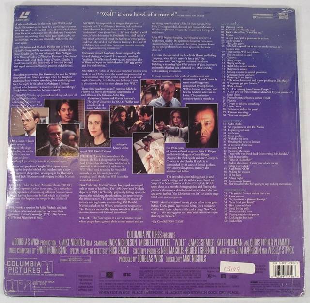 Wolf Laser Disc movie collectible [Barcode 043396711563] - Main Image 2