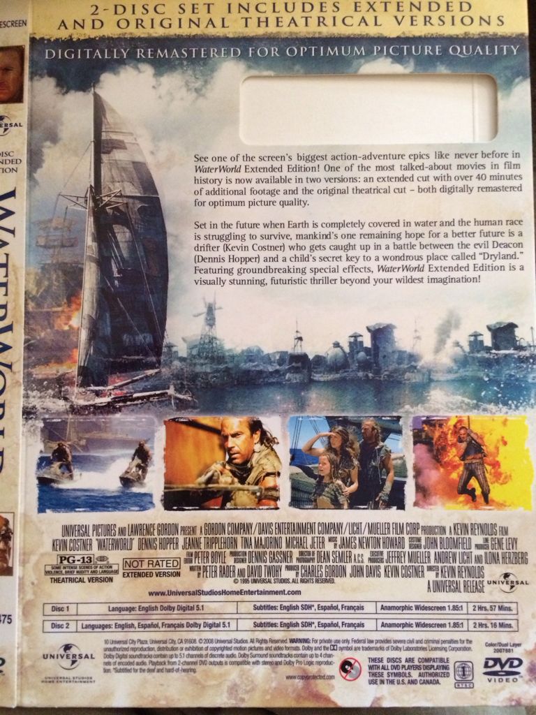 Waterworld DVD movie collectible [Barcode 025192129346] - Main Image 2