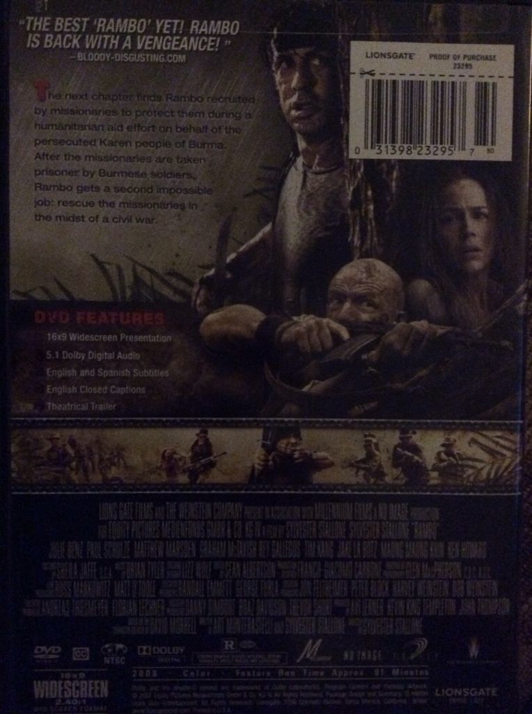 (002) Rambo DVD-R movie collectible [Barcode 031398232957] - Main Image 2