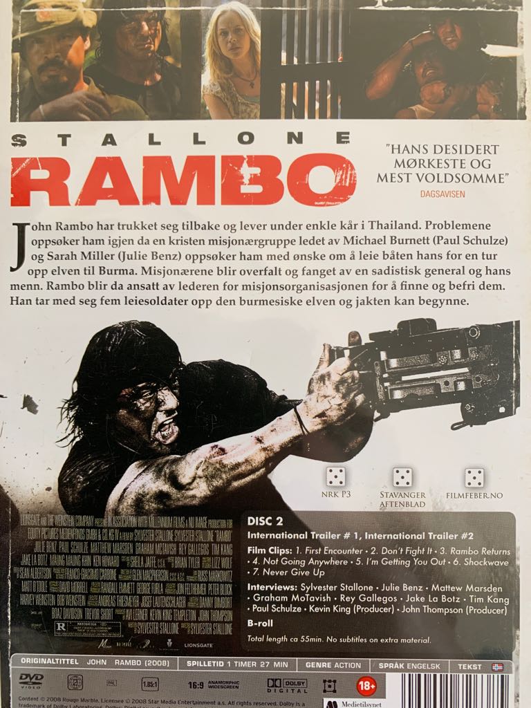 Rambo IV DVD movie collectible [Barcode 7090001726385] - Main Image 2